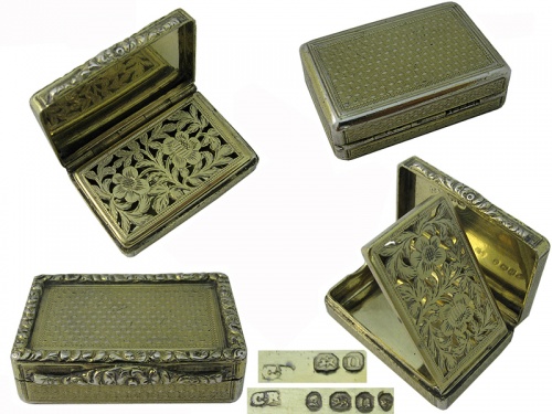 George  IV Silver  Gilt Vinaigrette 1828